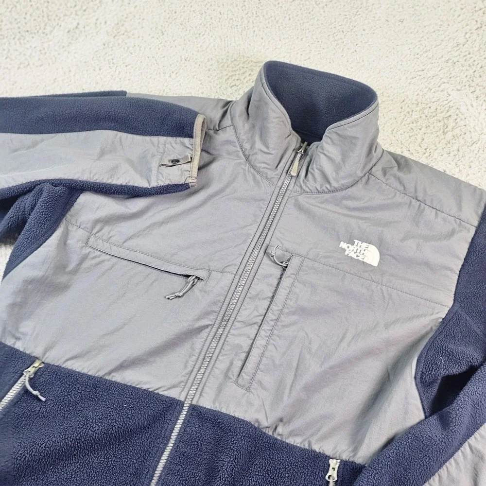 The‎ North Face Jacket Mens XL Blue Gray Polartec Fleece Full Zip Windbreaker